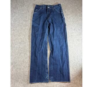 VTG 70s Dickies Carpenter Jeans Mens Blue Denim Workwear Baggy Relaxed Fit 30x30